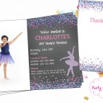 Ballet Recital Invitation Photo Invitation Ballerina Dance | Etsy   Free Printable Dance Recital Cards
