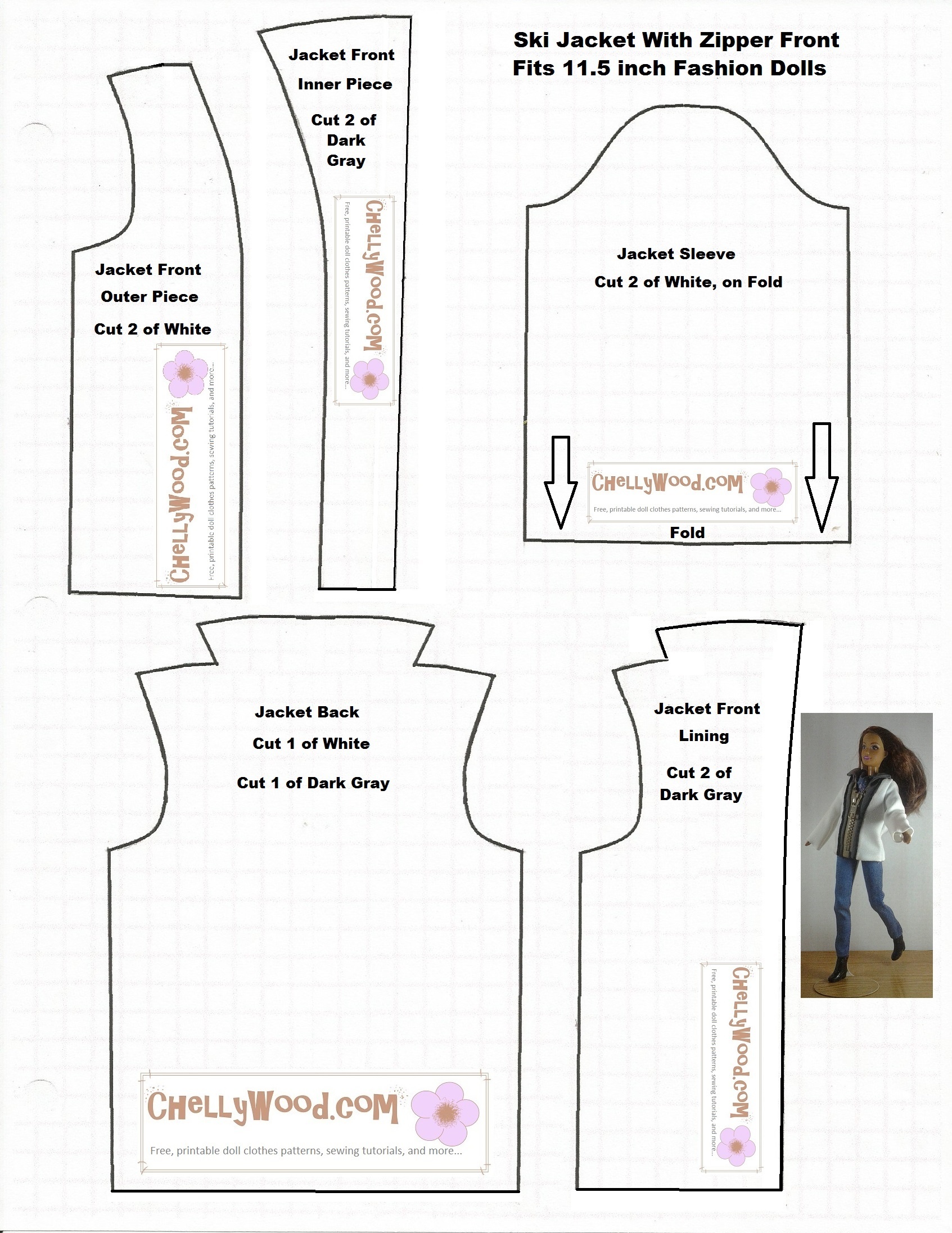Free Printable Barbie Doll Sewing Patterns Template Printable Templates