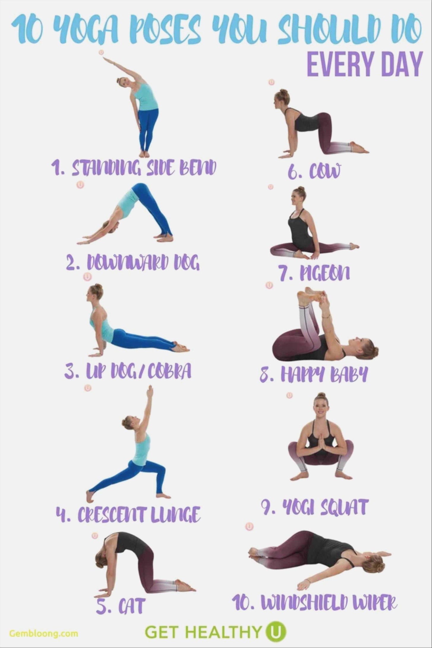 basic yoga poses printable chart modern life free