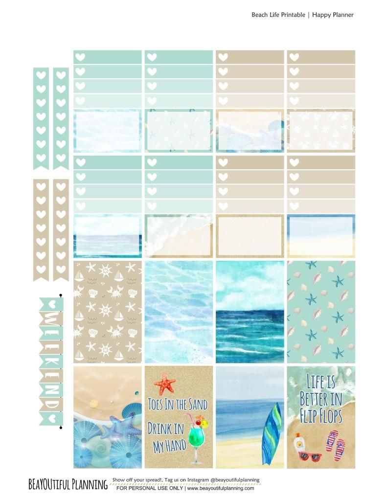 Beach – Free Printable | School Supplies - Organisatie, Kalender En Diys - Free Printable Beach Pictures