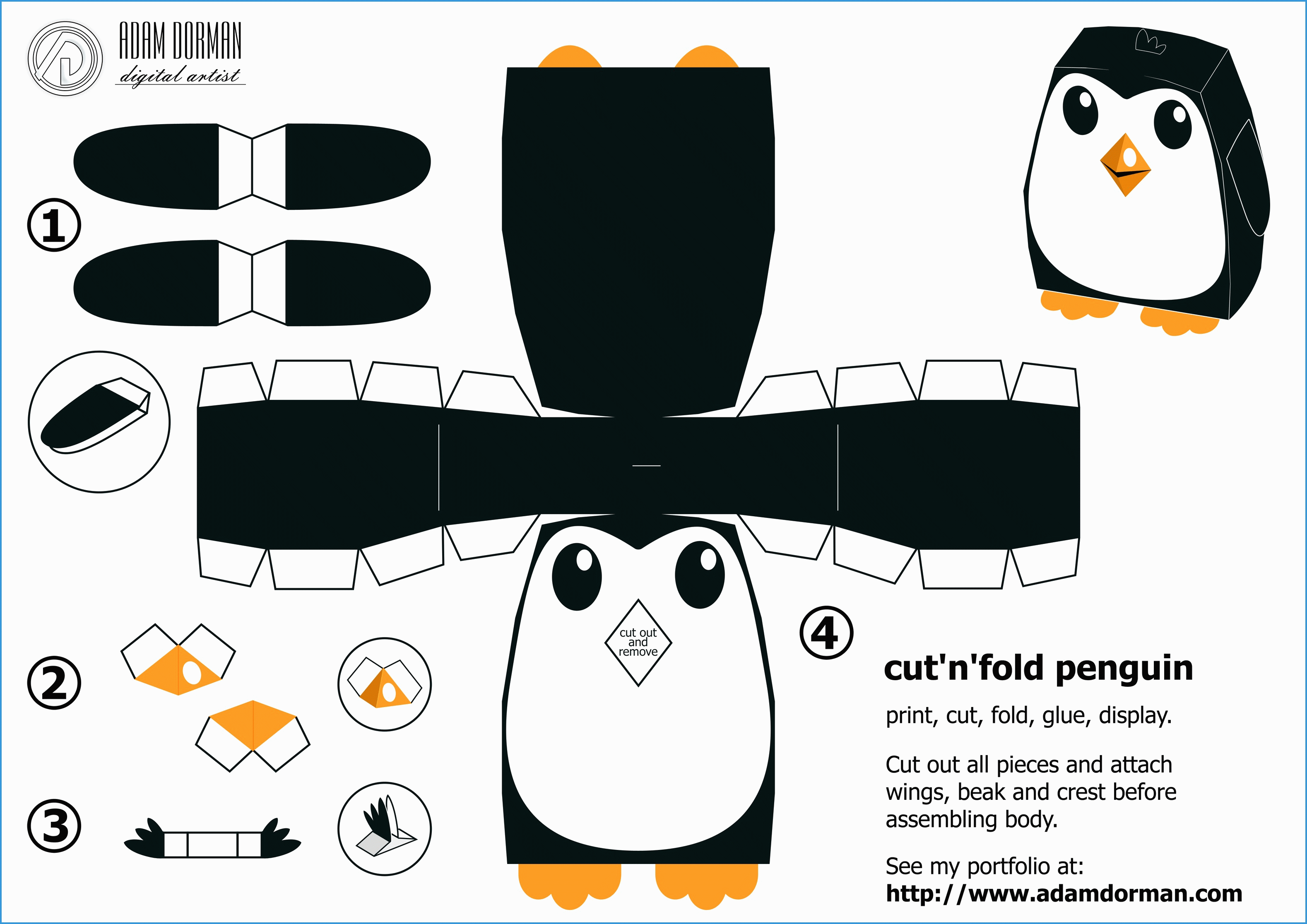 Beautiful Figure Of 3D Papercraft Templates Free | Template - Free Printable Paper Crafts