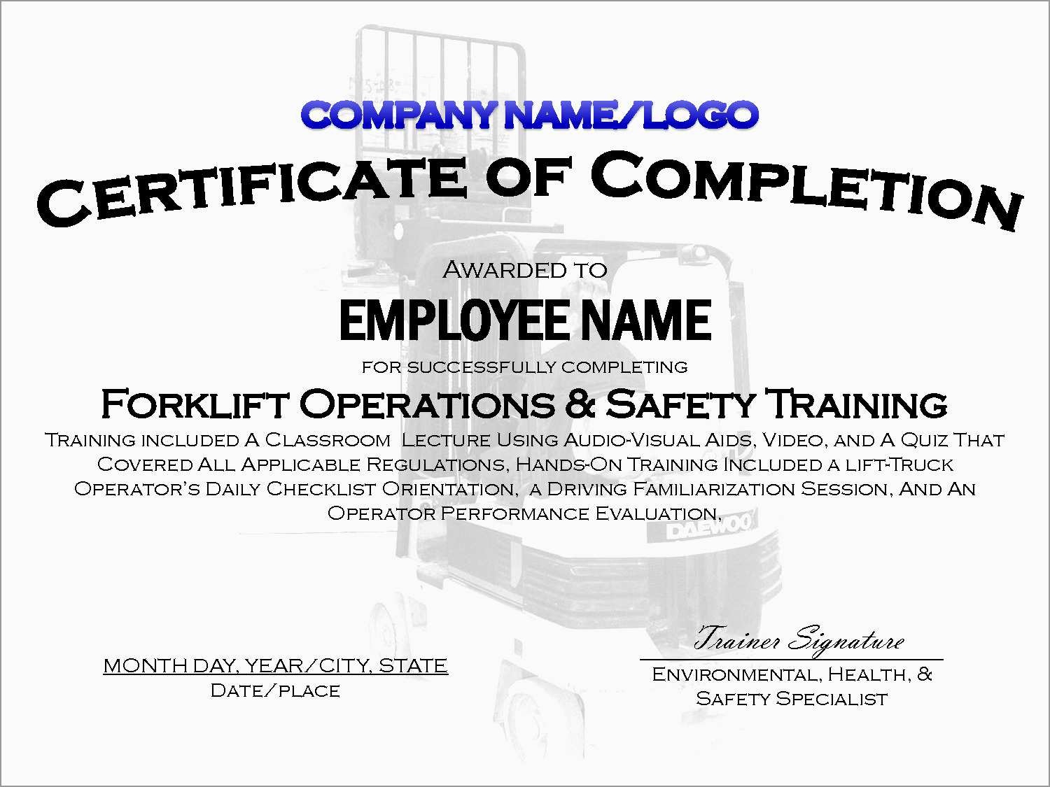 cherry picker forklift certification free