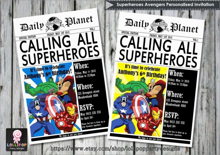 Avengers Party Invitations Printable Free