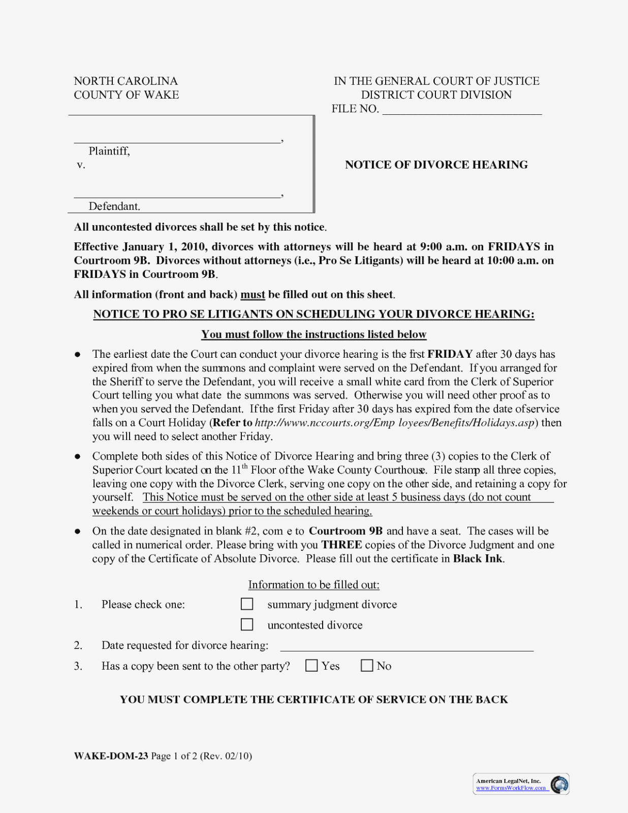 How To File For Divorce In North Carolina Youtube Free Printable