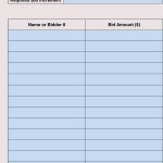 Bid Sheet Templates For Silent Auction (In Word, Excel, Pdf Format)   Free Printable Silent Auction Bid Sheets