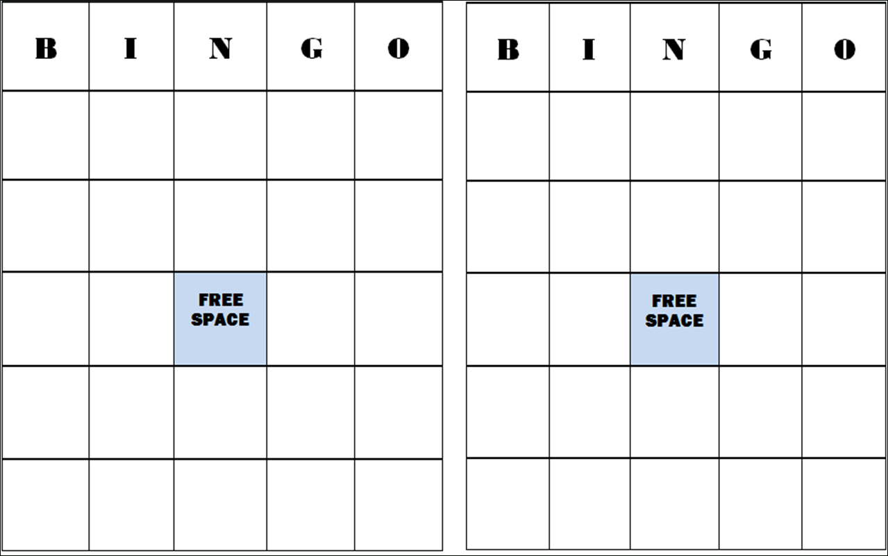 Bingo Templates - Free Bingo Patterns Printable