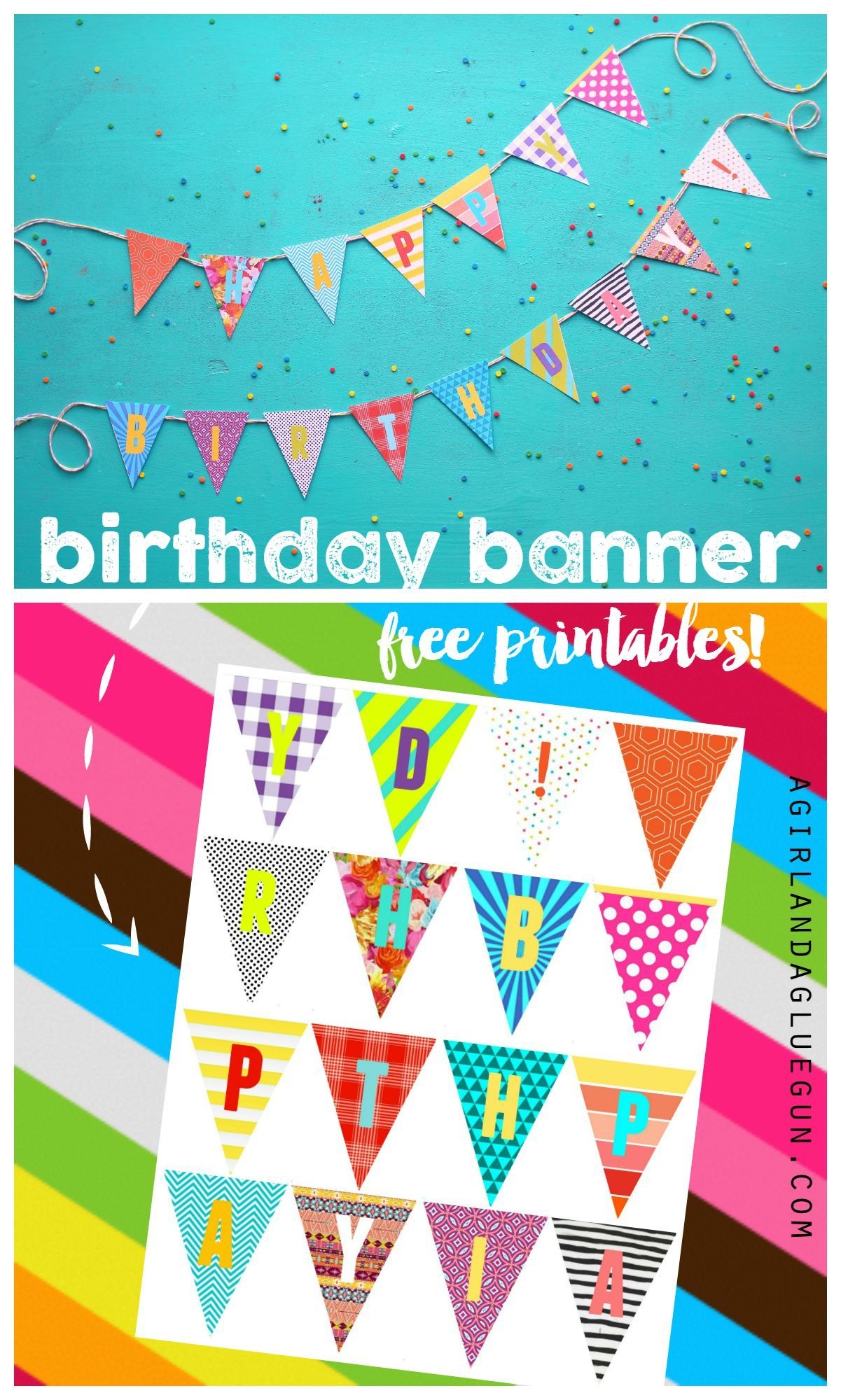Birthday Banner Printables | Celebrate! | Diy Birthday Banner, Happy - Diy Birthday Banner Free Printable