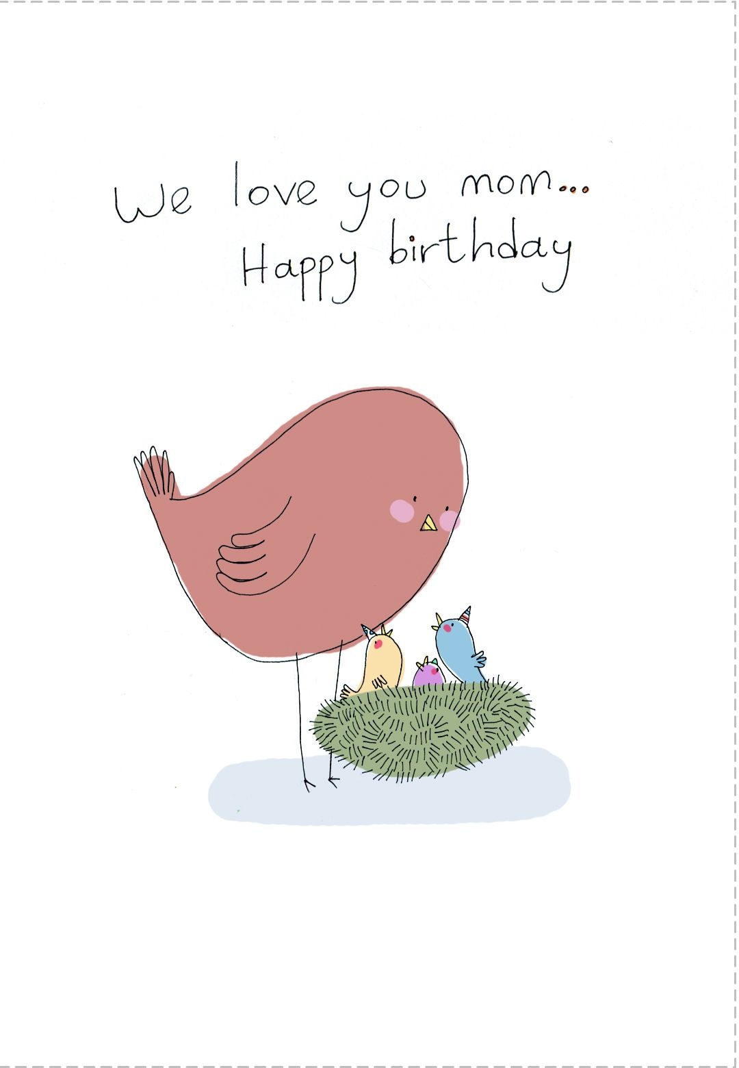 Birthday #card Free Printable We Love You Mom Greeting Card - Free Printable Birthday Cards For Mom