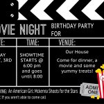 Birthday Party Invitation Templates Movie Theme | Kalli's 13Th   Movie Night Birthday Invitations Free Printable