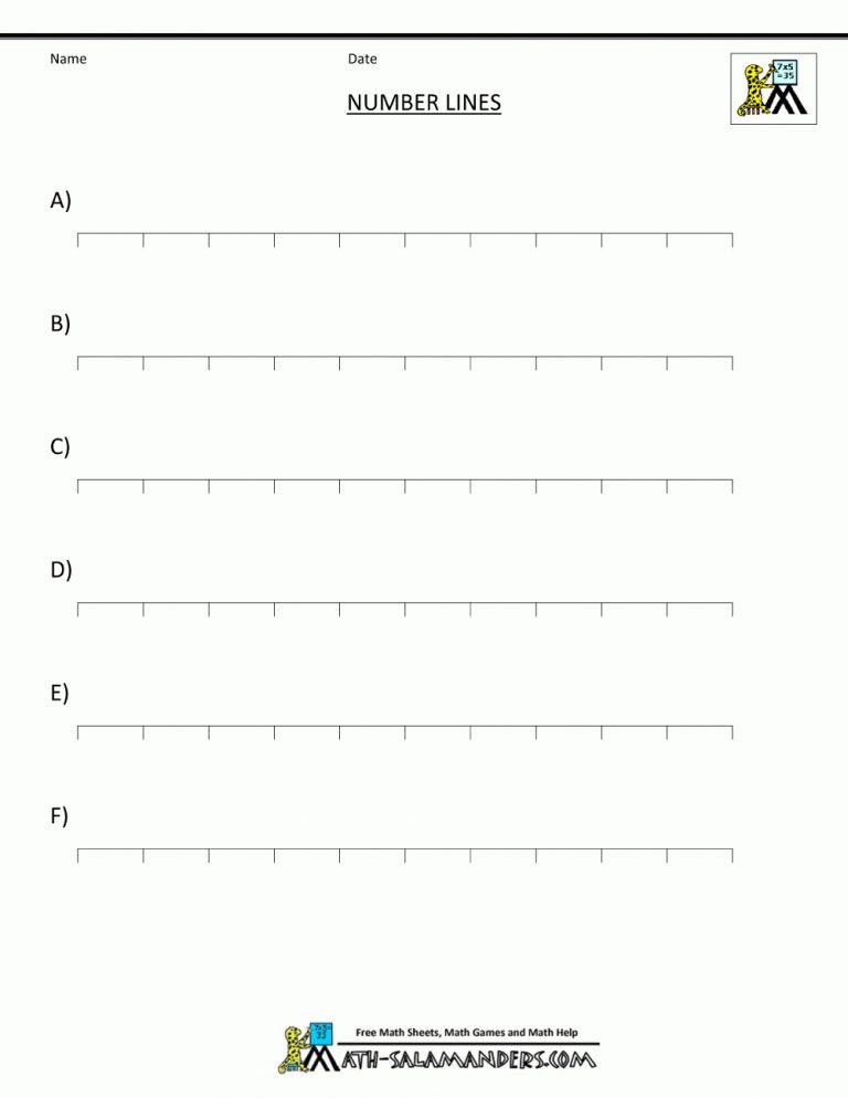 Free Printable Number Line Blank