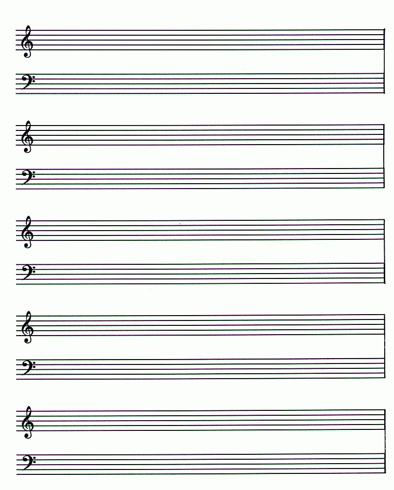 Blank Piano Sheet Music Printable | Free Guitar Lessons | To - Free Printable Grand Staff Paper