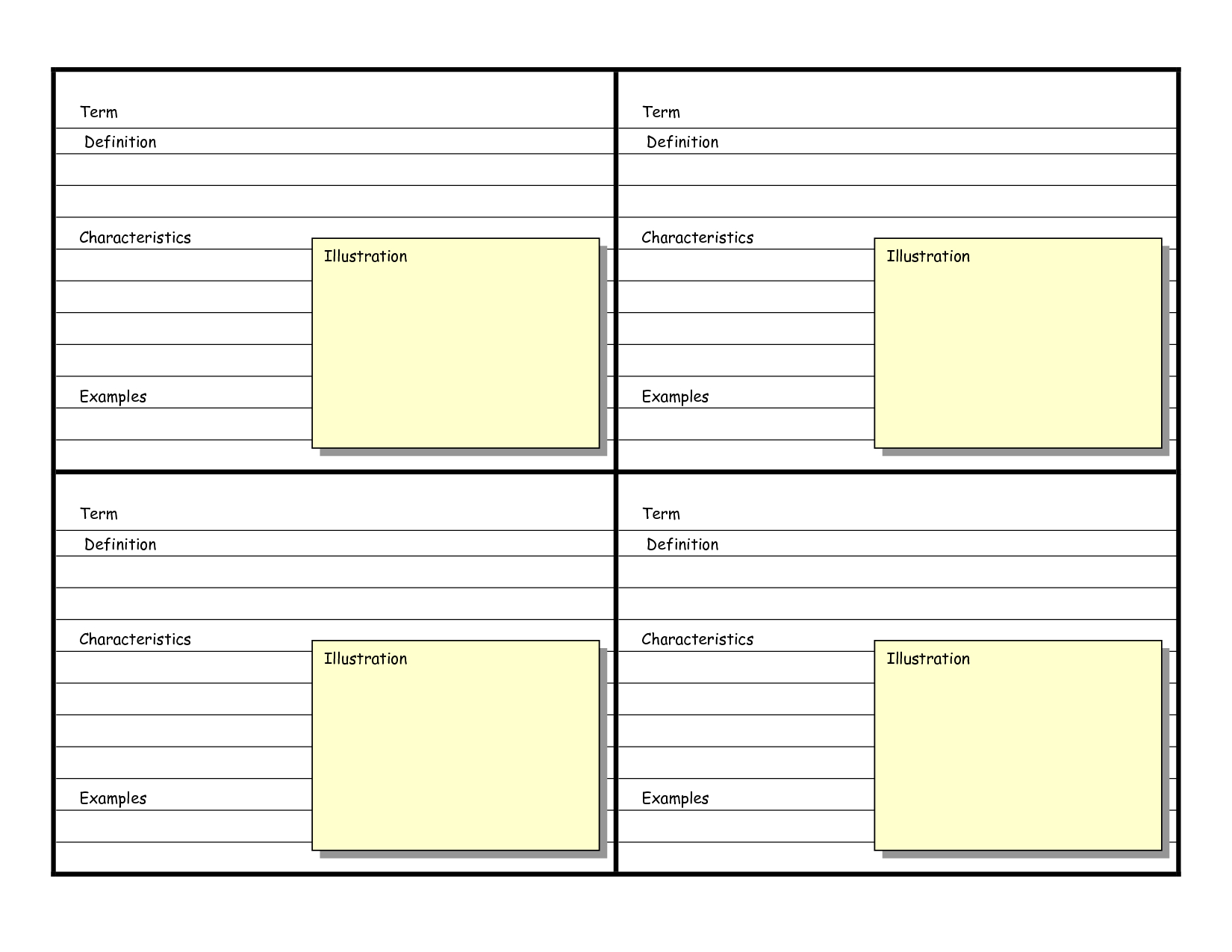 Blank Vocabulary Card Template | Frayer Models | Vocabulary Flash - Free Printable Blank Index Cards