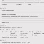 Blank Volunteer Application Form Templates   (Download Free In Pdf)   Free Printable Volunteer Forms