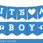 Blue Baby Shower Banner With Letters And Numbers, Elephant Printable   Free Printable Baby Shower Banner Letters
