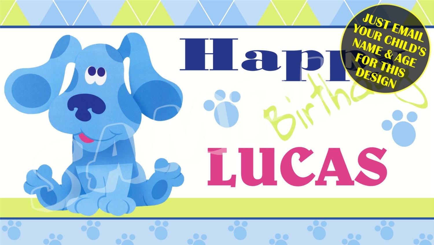 Blues Clues Personalized Birthday Banner With Free Printable | Etsy - Blue&amp;amp;#039;s Clues Invitations Free Printable