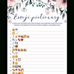 Blush Floral Bridal Shower Emoji Pictionary Game Printable   Spg1   Wedding Emoji Pictionary Free Printable