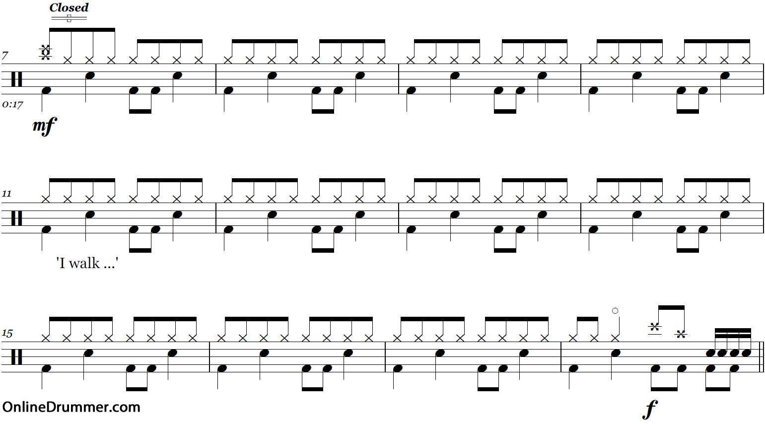 Boulevard Of Broken Dreams - Green Day - Drum Sheet Music | La - Free Printable Drum Sheet Music