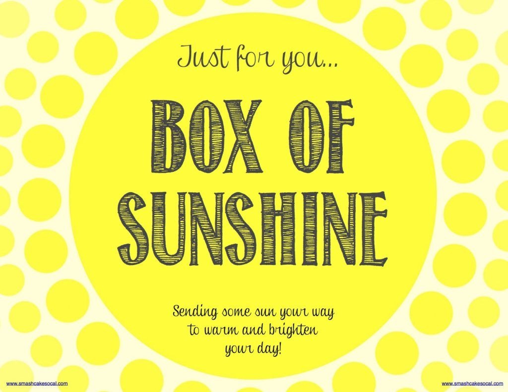 Box Of Sunshine &amp;amp; Free Digital Download | School | Box Of Sunshine - Box Of Sunshine Free Printable