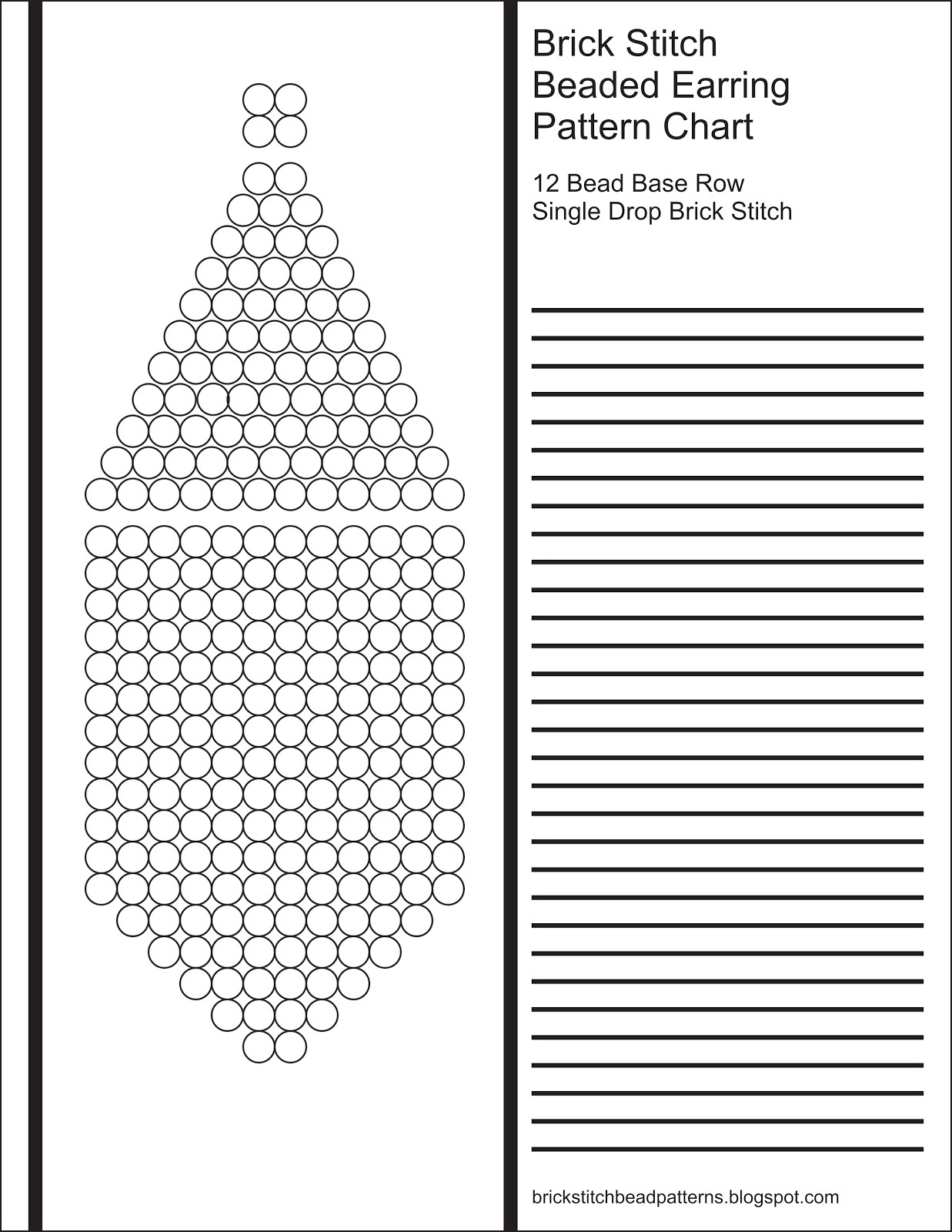Brick Stitch Bead Patterns Journal: 12 Bead Base Row Blank Round - Free Printable Native American Beading Patterns