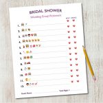 Bridal Shower Emoji Pictionary / Wedding Emoji Pictionary / | Etsy   Emoji Bridal Shower Game Free Printable