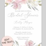 Bridal Shower Printable Invitation (Blush Floral | Invitations   Free Printable Bridal Shower Raffle Tickets