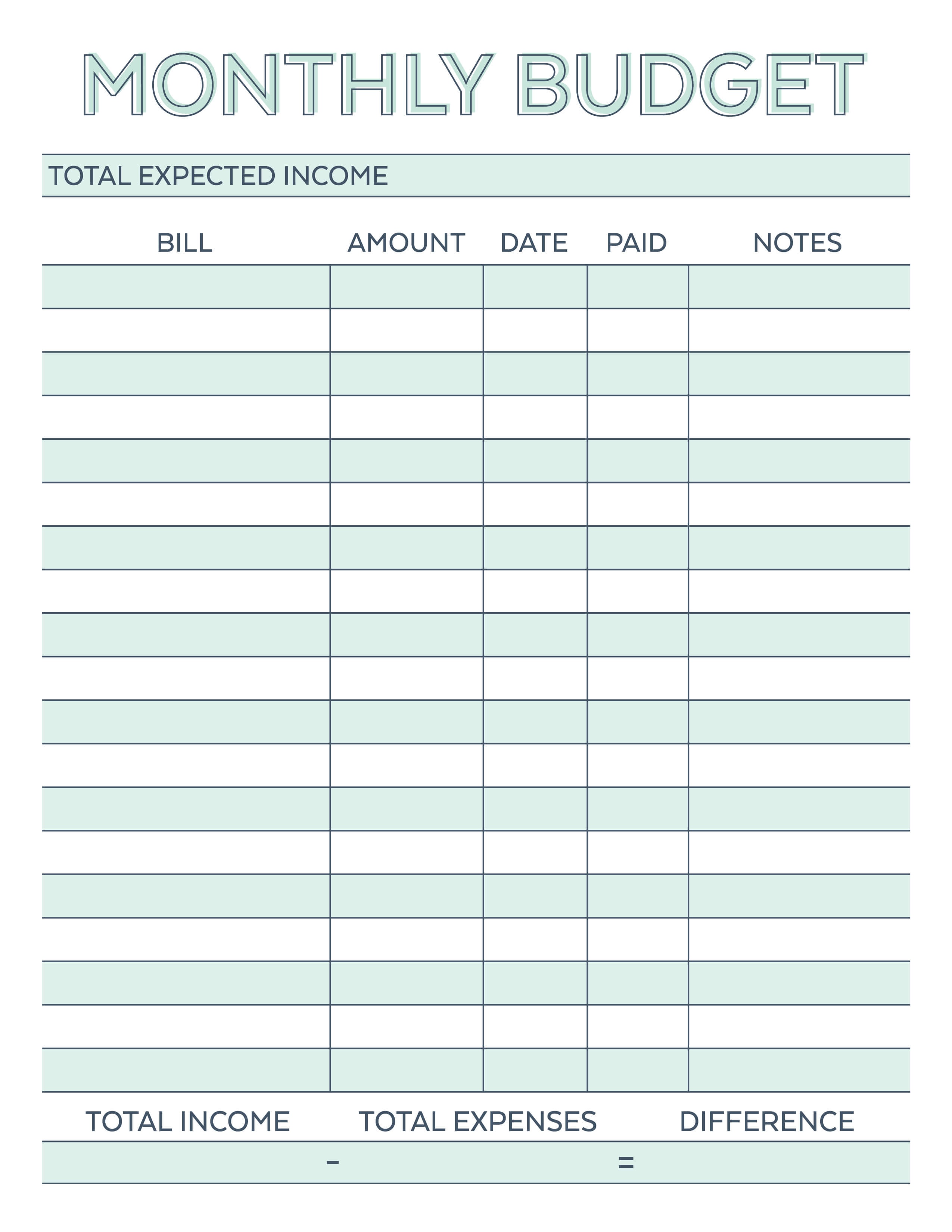 Budget Planning Worksheets Printable - Demir.iso-Consulting.co - Free Printable Weekly Bill Organizer