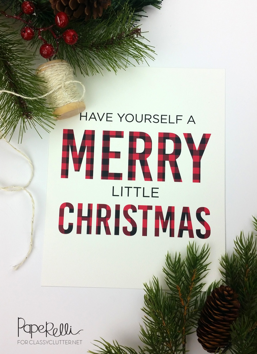 Buffalo Check Plaid Christmas Print - Classy Clutter - Free Printable Christmas Decorations