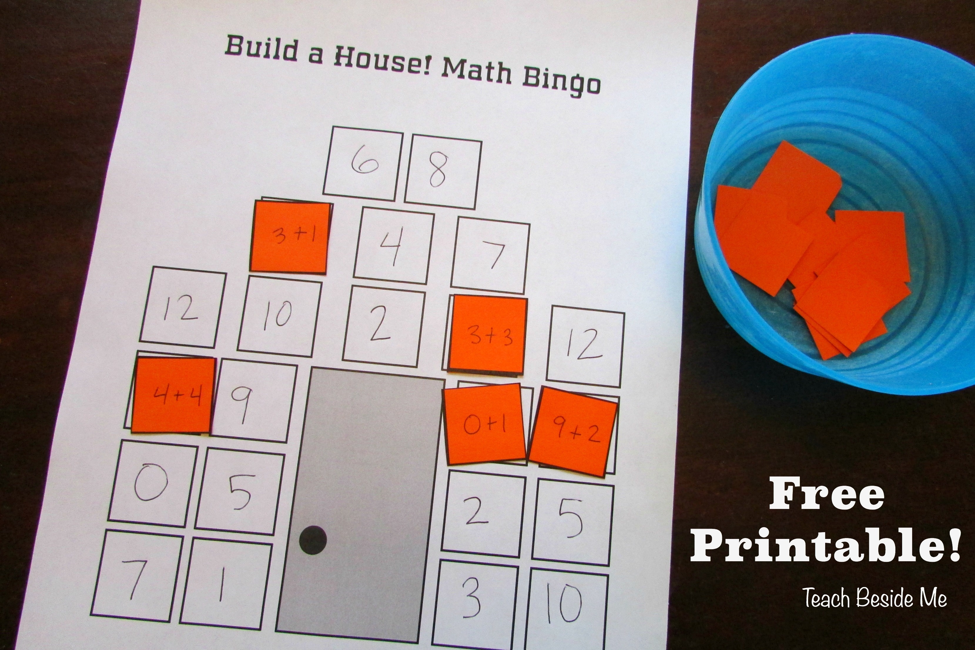 Build-A-House Math Bingo – Free Printable – Teach Beside Me - Math Bingo Free Printable