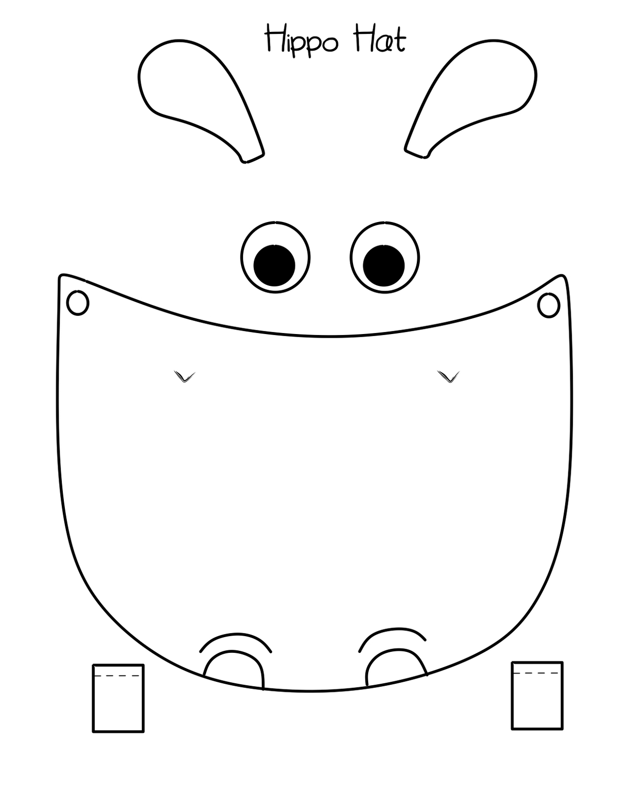 Bust Out Your Crayons: Hippo Hat Free Printable | Hippo Party Ideas - Free Printable Hippo Mask