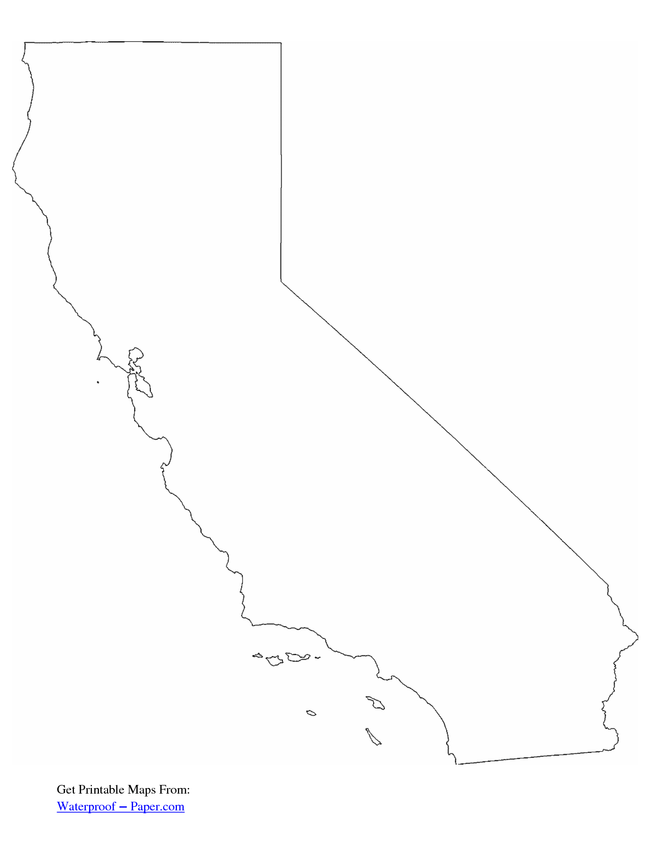 California Free State Printables | Free Printable California Outline - Free Printable State Maps