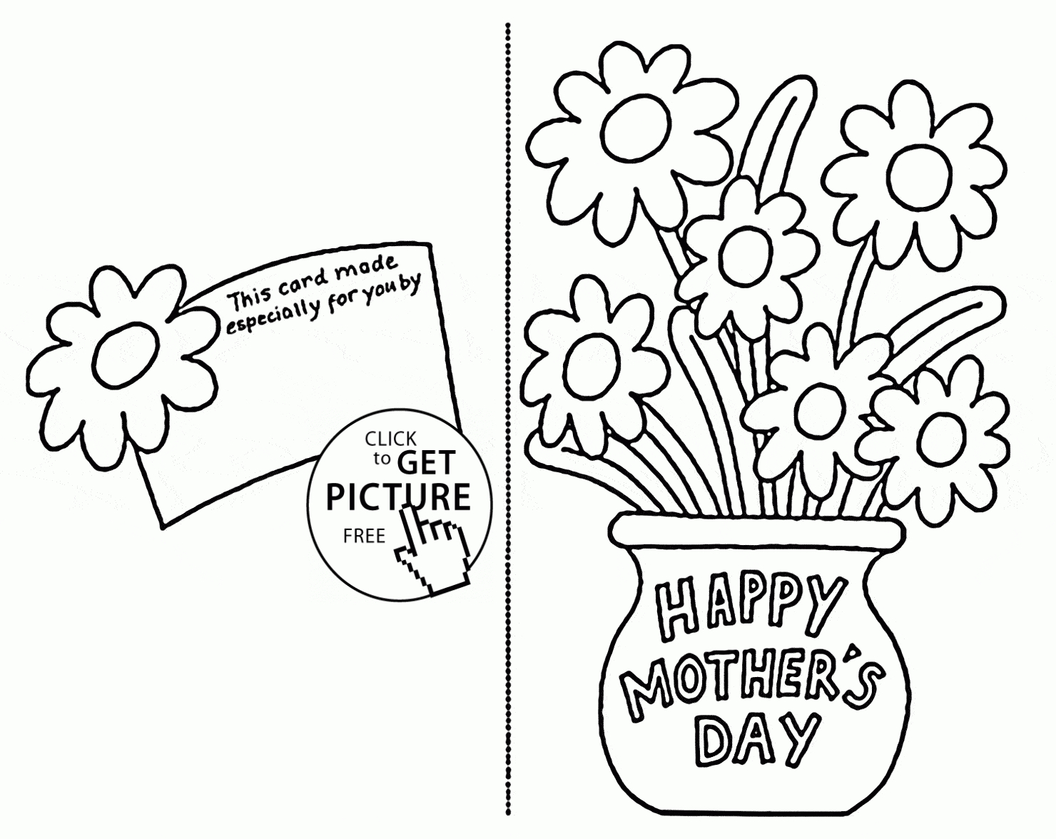 Card With Flowers For Mothers Day Coloring Page For Kids, Coloring - Free Printable Mothers Day Coloring Cards
