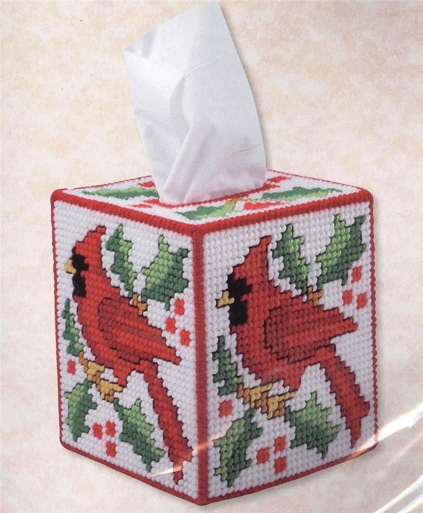 Cardinal Kleenex Tissue Box Cover Plastic Canvas Kit ~ New | For - Free Printable Plastic Canvas Tissue Box Patterns
