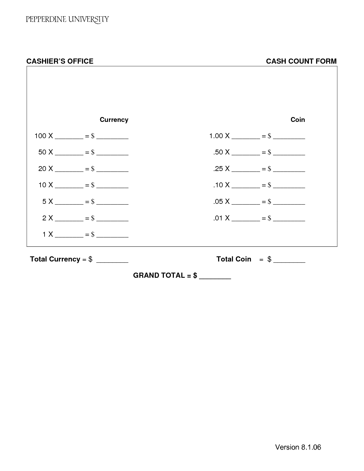 Cash Count Sheet Template | Stuff To Buy | Balance Sheet Template - Free Printable Petty Cash Voucher