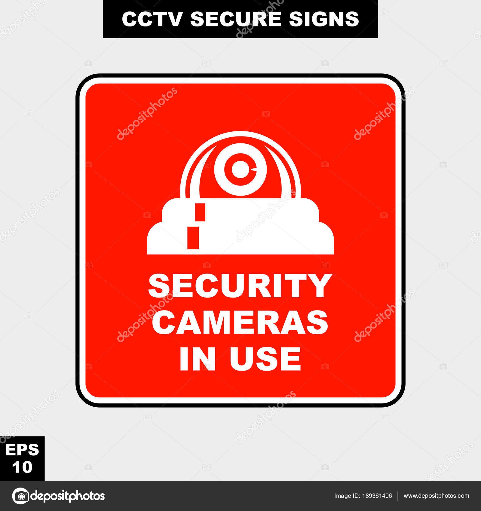 Cctv Alarm Monitored Hour Video Camera Sign Vector Style Version - Printable Video Surveillance Signs Free