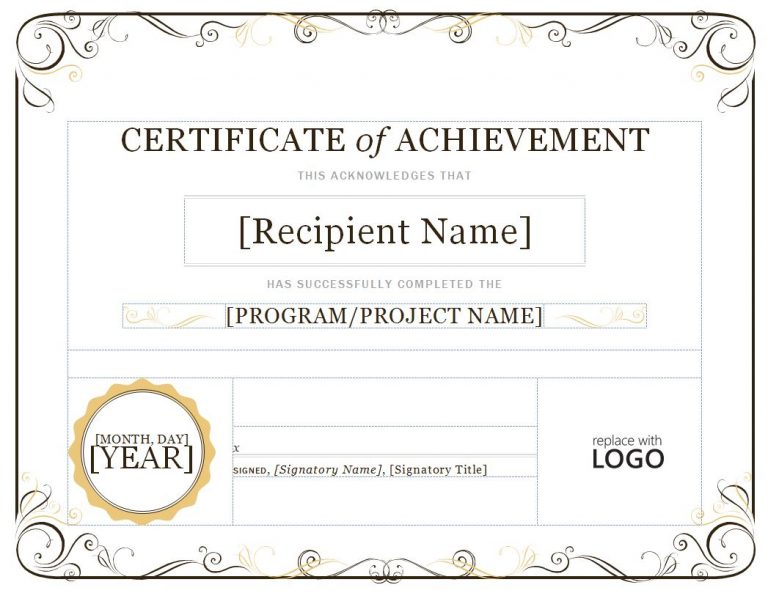 Certificate-Of-Achievement-Pdf-Samples - Free Printable Certificates Of ...