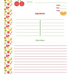 Cherry & Orange Recipe Card   Full Page | Cool Recipe Cards | Food   Free Printable Recipe Templates
