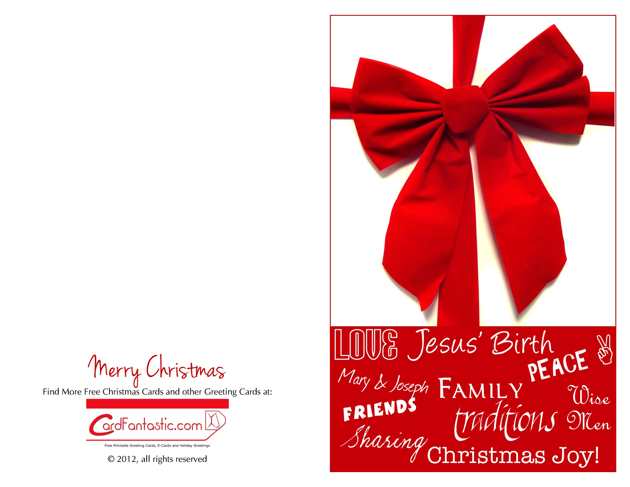 Chirstmas Cards - Download Free Greeting Cards And E-Cards - Free Printable Quarter Fold Christmas Cards