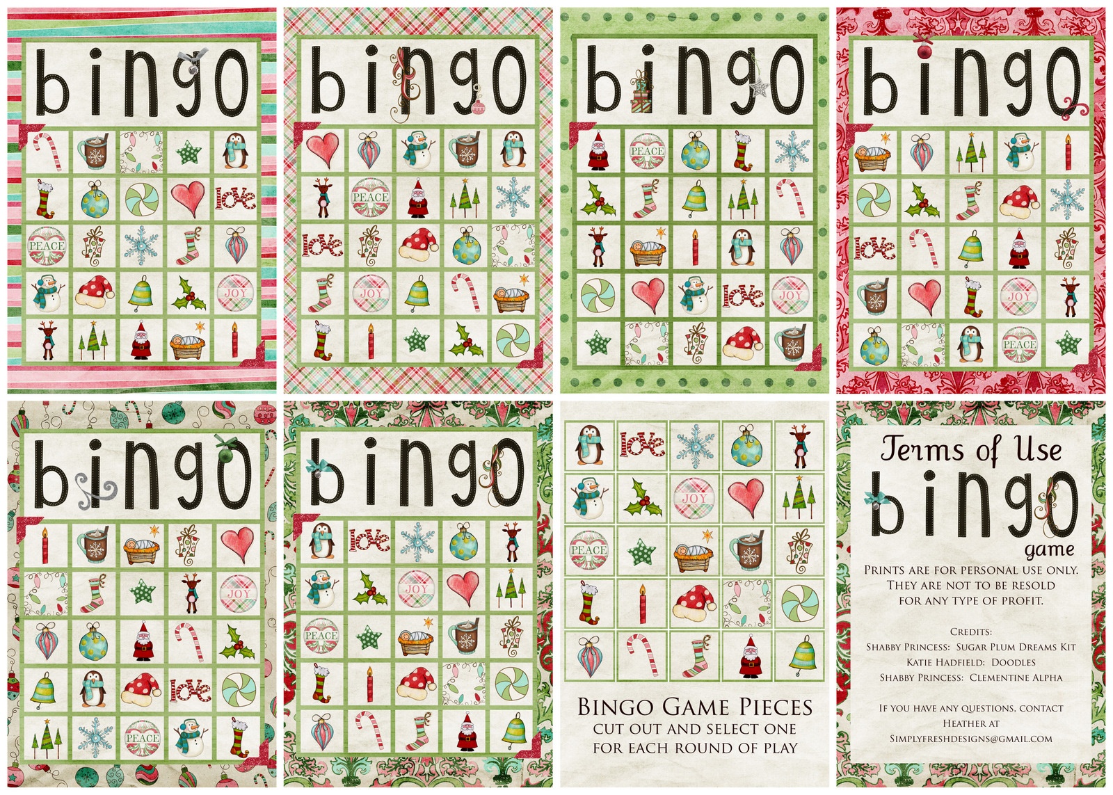 Christmas Bingo Game - Simply Fresh Designs - Free Christmas Bingo Game Printable