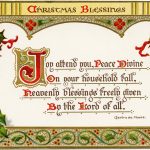 Christmas Blessings ~ Free Vintage Postcard Graphic   Old Design   Free Printable Vintage Christmas Clip Art