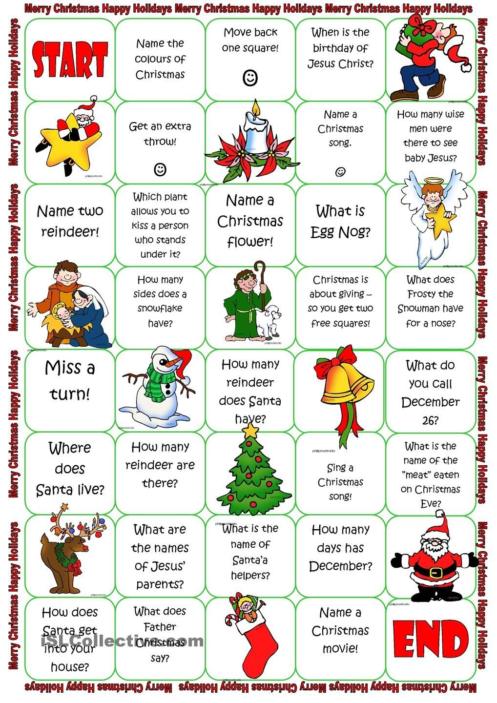 Christmas Board Game | Christmas Lessons | Christmas Board Games - Free Printable Christmas Board Games