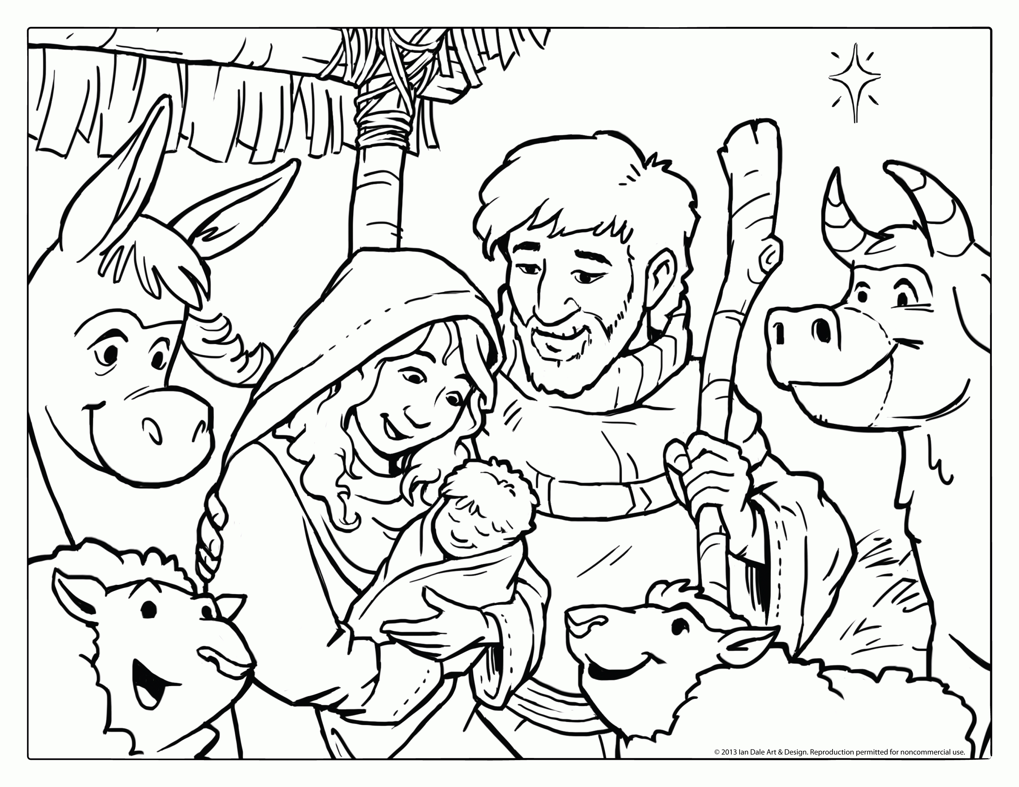 Christmas Coloring Pages For Kids Nativity - Coloring Home - Free Printable Nativity Story Coloring Pages