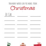 Christmas Games For Kids ~ Free Printable, Christmas Make A Word   Free Printable Christmas Word Games