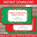 Christmas Gift Tag Template | Printable Christmas Gift Tags   Free Printable Editable Christmas Gift Tags