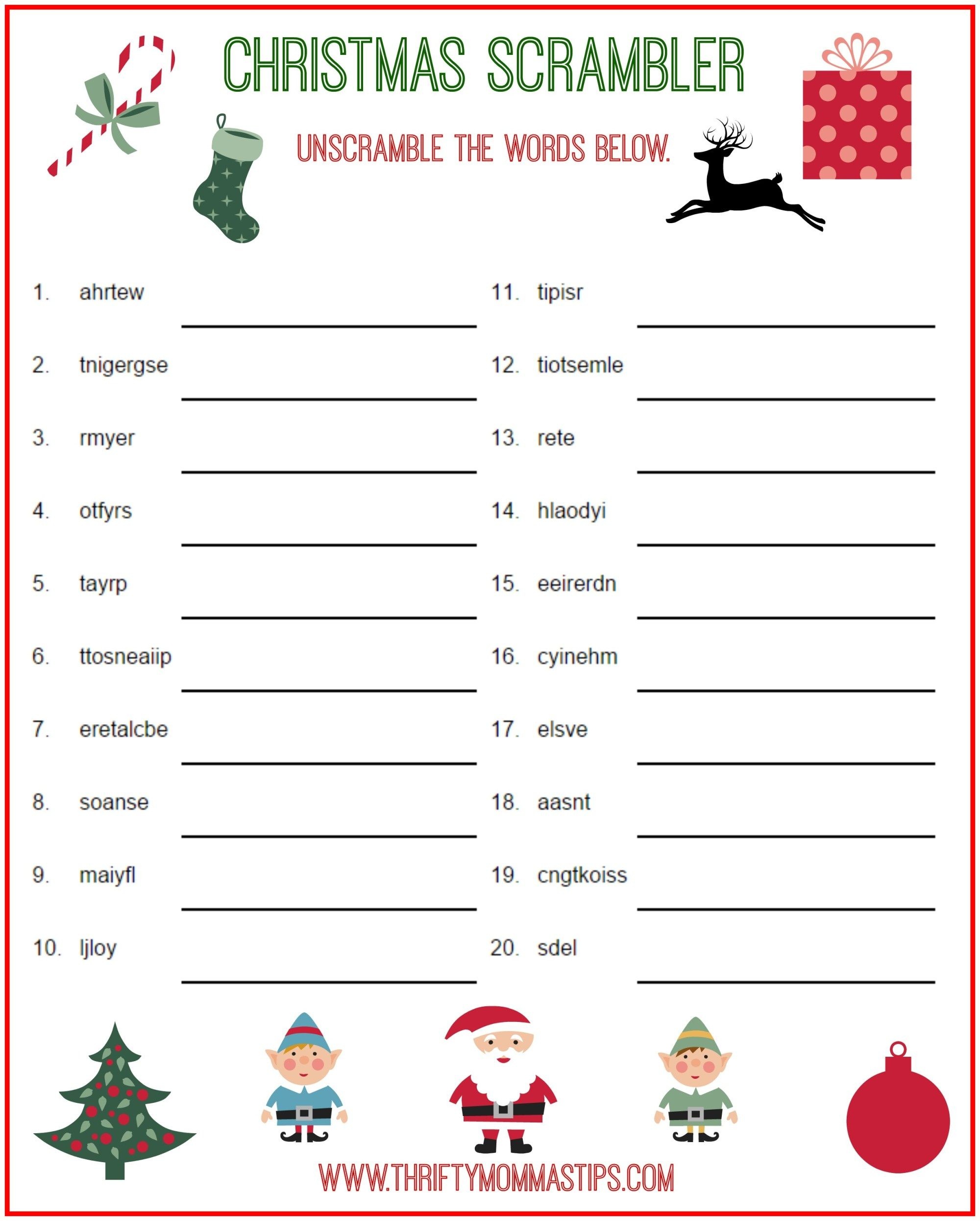 Christmas Song Scramble Free Printable - Free Printable