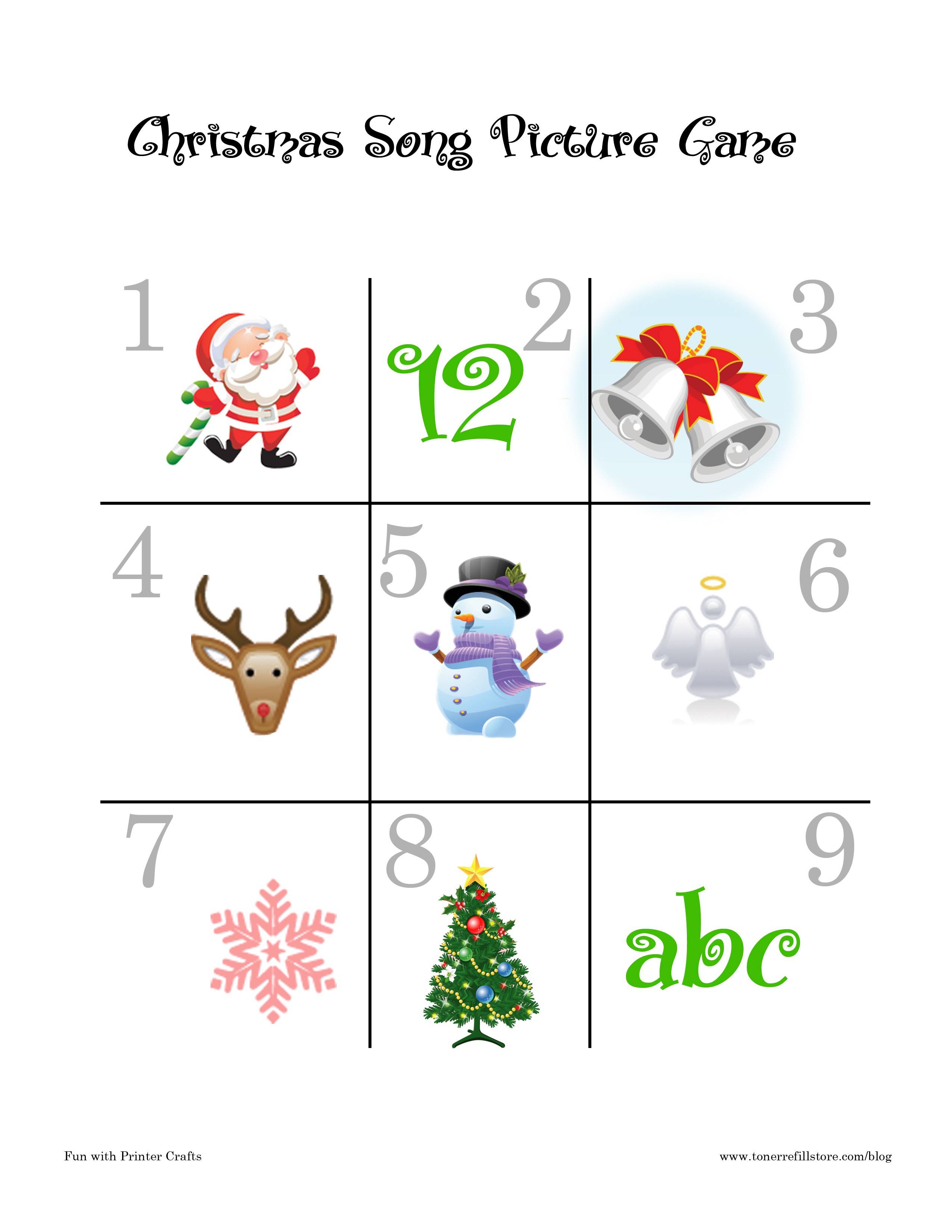 Christmas Song Games : Fun Printable Christmas Games For Kids - Fun - Free Printable Christmas Song Picture Game
