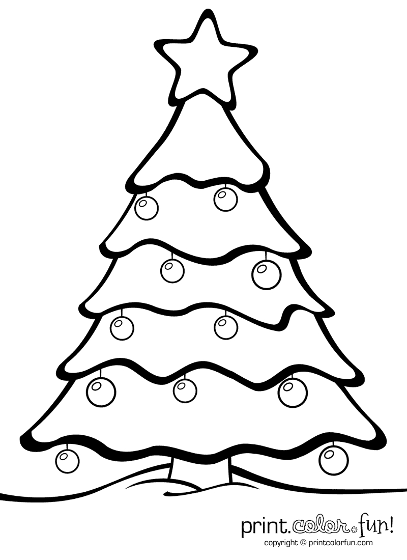 Christmas Tree With Ornaments | Print. Color. Fun! Free Printables - Free Printable Christmas Ornaments Stencils