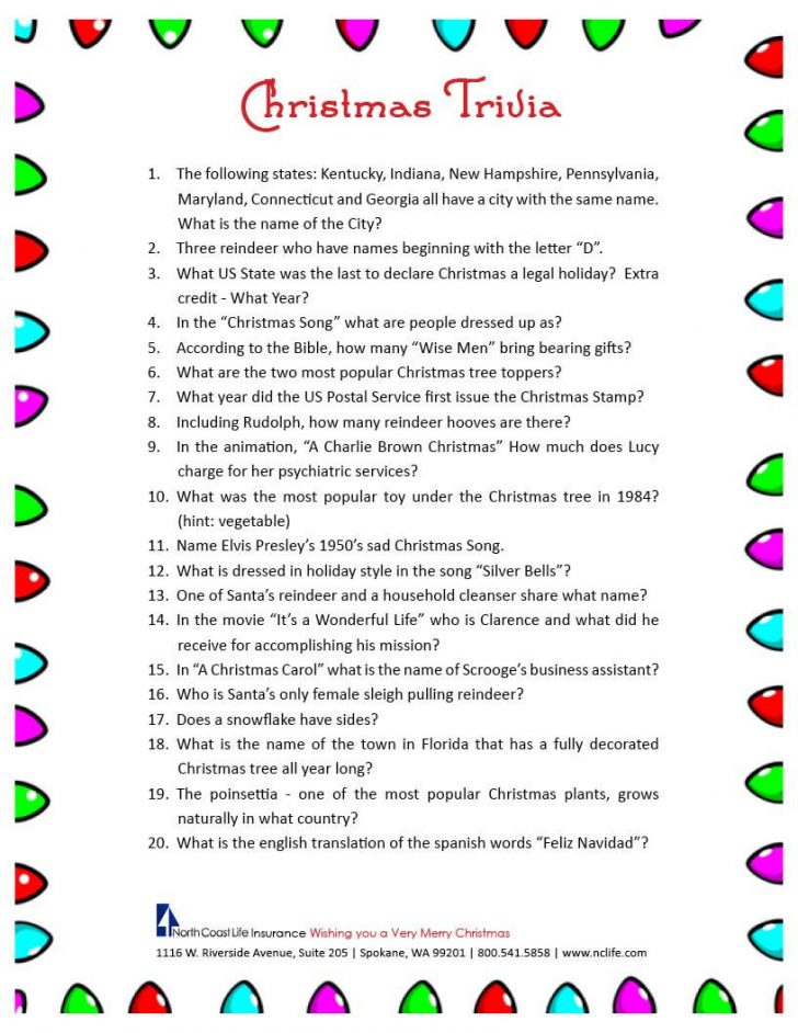 Free Christmas Picture Quiz Questions And Answers Printable