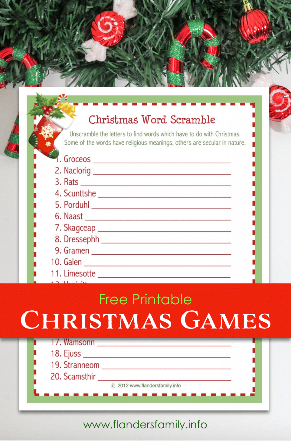 Christmas Word Scramble (Free Printable) - Flanders Family Homelife - Christmas Song Scramble Free Printable