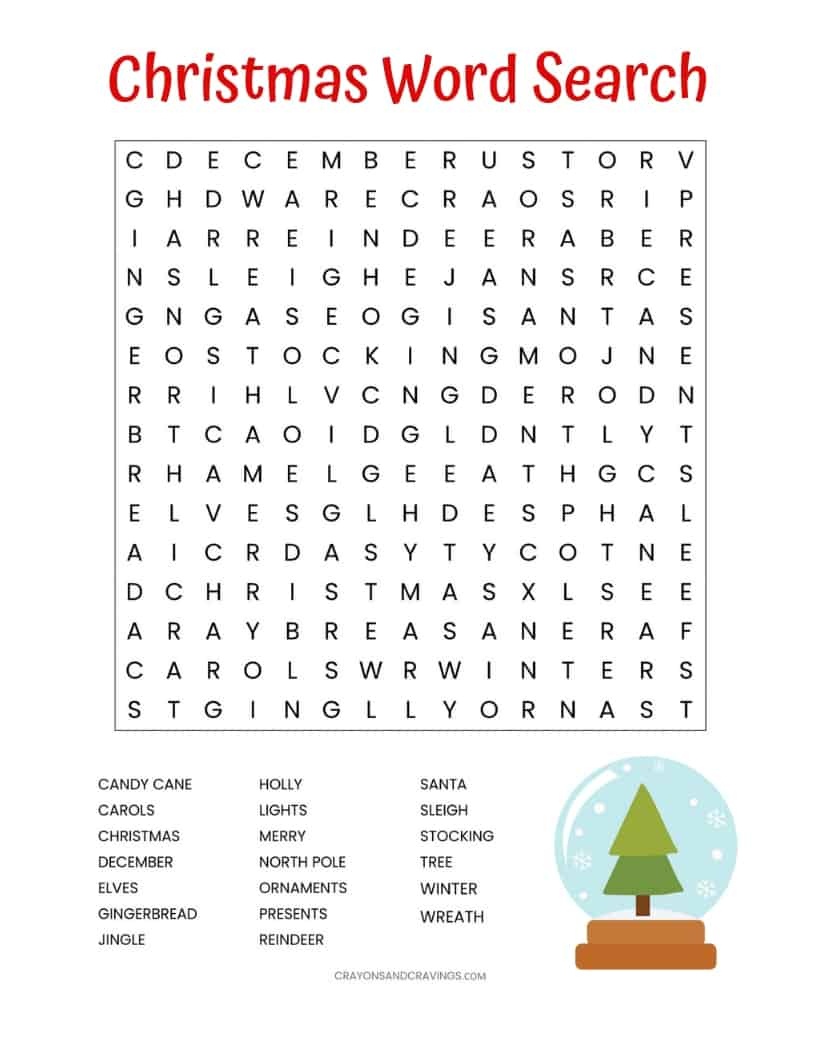 Christmas Word Search Free Printable For Kids Or Adults - Free Printable Christmas Puzzles Word Searches