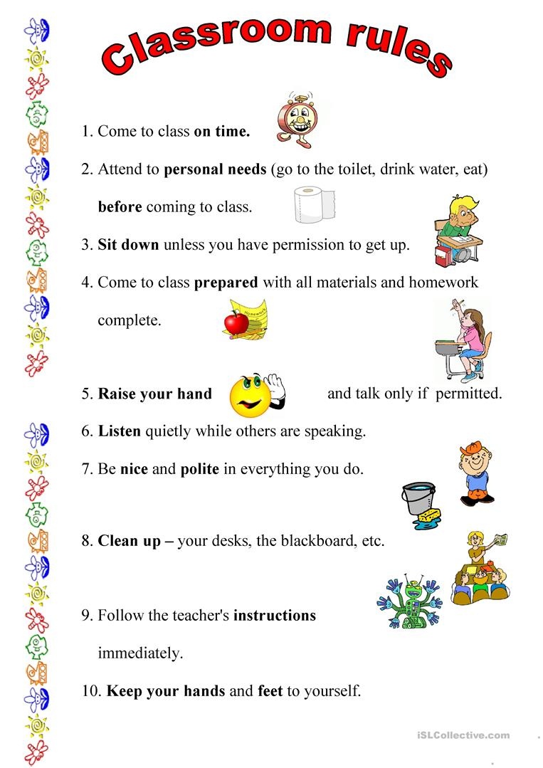 English Class Rules Worksheet Free Esl Printable Worksheets Made 